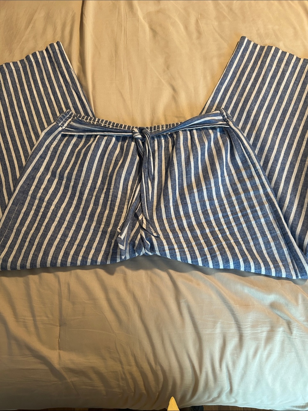 beachlunchlounge Blue and White Striped Lounge Pants